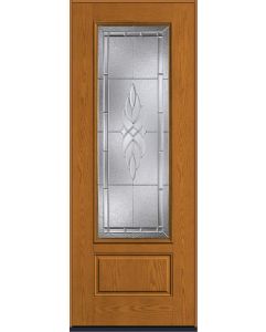 96 Kensington 3/4 Lite 1 Panel Oak Fiberglass Single Door , WBD Impact