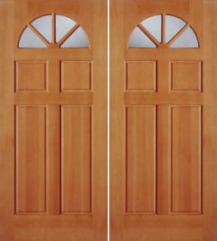 Fan Lite 4 Panel Exterior Fir Double Door, 2020