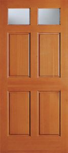 2 Lite 4 Panel Exterior Fir Single Door, 2132