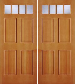 4 Lite 4 Panel Exterior Fir Double Door, 2134