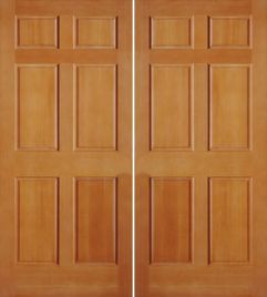 6 Panel Exterior Fir Double Door