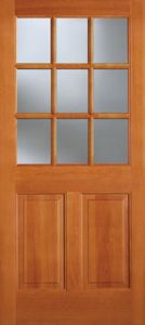 9 Lite 2 Panel Exterior Fir Single Door, 944