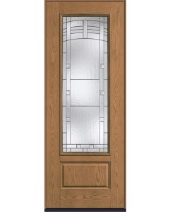 96 Maple Park 3/4 Lite 1 Panel Oak Fiberglass Single Door , WBD Impact