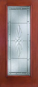 Mahogany Fiberglass Impact HVHZ Door Full Lite With Stile Lines Kensington 6'8