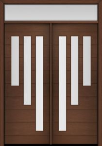 Double wood door with rectangular transom ⋆ Portatec