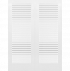 Full Louver (Large Slats) Wood 1 Panel  Louvered Double Interior Door