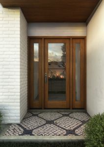 Mahogany Full Lite Single Door, Sidelites|G101-OG
