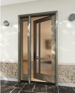 Mahogany Full Lite Artistic Lite Designer Contemporary Modern Shaker Single Door, Sidelite|G1164-W