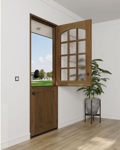 Mahogany Arch Lite, 12 Lite SDL 1 Panel Modern Farmhouse Shaker Dutch Door