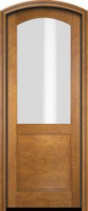 Mahogany Arch Top 1/2 Lite 1 Panel Single Door|G201-ART-OG