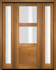 Mahogany 2/3 Lite, 2 Lite  1 Panel Single Door, Sidelites|G302-OG