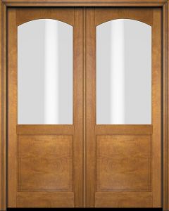 Mahogany Arch Lite, 1/2 Lite 1 Panel Double Door|G5001-AR-OG