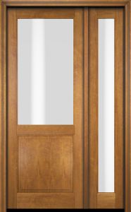 Mahogany 1/2 Lite 1 Panel Single Door, Sidelite|G5001-OG