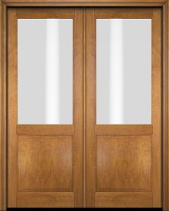 Mahogany 1/2 Lite 1 Panel Double Door|G5001-OG