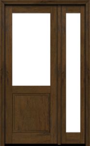 Mahogany 1/2 Lite 1 Panel Modern Farmhouse Shaker Single Door, Sidelite|G5001-SH