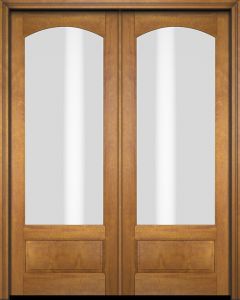 Mahogany Arch Lite, 3/4 Lite 1 Panel Double Door|G7501-AR-OG