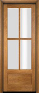 Mahogany 3/4 Lite, 4 Lite SDL 1 Panel Single Door|G7504-OG