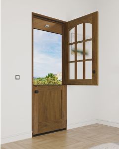 Mahogany Arch Lite, 1/2 Lite, 9 Lite SDL 1 Panel Modern Farmhouse Shaker Dutch Door
