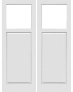 Top View Raised 1 Panel Craftsman Interior Double Door | GPG22301