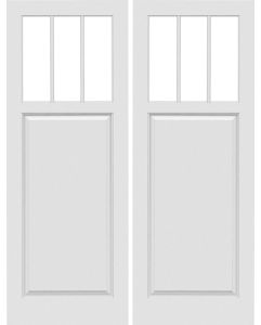 Top View 3 Lite Raised 1 Panel Craftsman Interior Double Door | GPG22303