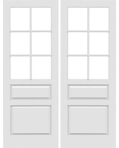 6 Lite Raised 2 Panel Interior Double Door | GPG30106