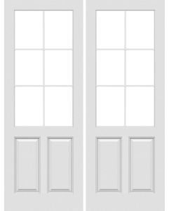 6 Lite Raised Vertical 2 Panel Interior Double Door | GPG31906