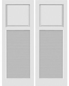 Raised Panel over Louver Interior Double Door | GPL223PL