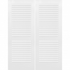 Louver / Louver (Large Slats) Wood 2 Panel  Louvered Double Interior Door