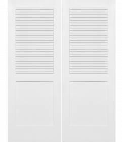 Louver / Panel (Regular Slats) Wood 2 Panel  Louvered Double Interior Door