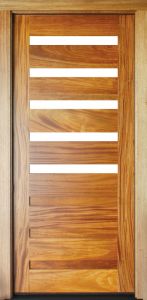 Mahogany Milan 5 Lite over 3 Panel Single Door