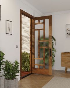 Mahogany Montpelier Full Lite, Artistic Lite Designer SDL Contemporary Modern Shaker Single Door
