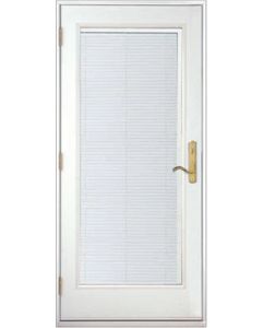 Low-E, Mini Blind Full Lite Fiberglass Single Door