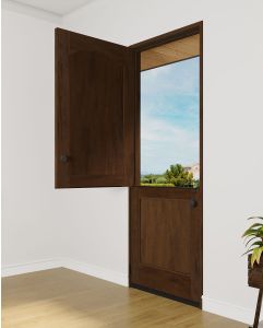Mahogany Contemporary Modern Arch Panel, 1 Panel Shaker Dutch Door