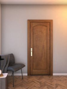 Mahogany Arch Panel, 1 Panel Solid Single Door|P101-S-AR-OG
