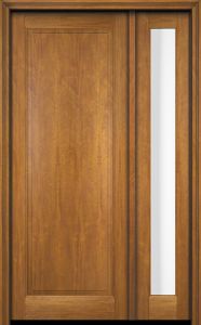 Full Raised Panel Solid Mahogany Single Entry Door, Sidelite