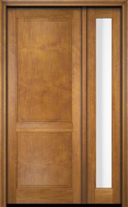 Mahogany 2 Panel Solid Single Door, Sidelite|P201-S-OG