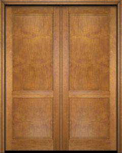 Mahogany 2 Panel Solid Double Door|P201-S-OG