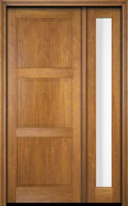 Mahogany 3 Panel Solid Single Door, Sidelite|P301-S-OG