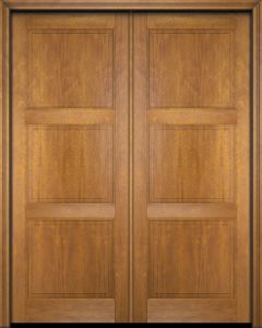 Mahogany 3 Panel Solid Double Door|P301-S-OG