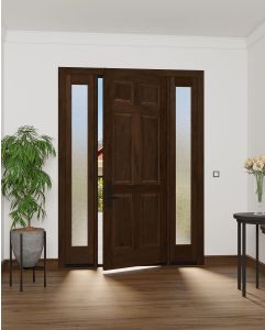 Mahogany Colonial 6 Panel Solid Single Door, Sidelites|P600-P