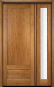 Mahogany 2 Panel Solid Single Door, Sidelite|P7501-S-OG