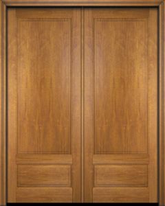 Mahogany 2 Panel Solid Double Door|P7501-S-OG