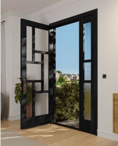 Mahogany Pinellas Full Lite, Artistic Lite Designer SDL Contemporary Modern Shaker Single Door, Sidelite