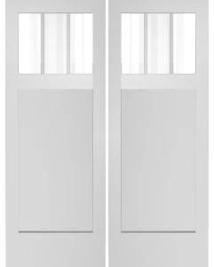Top View 3 Lite Craftsman Interior Double Door | PNG22303