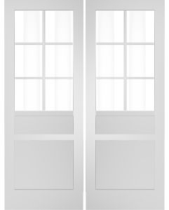 6 Lite SDL 1/2 Lite 2 Horizontal Panel Interior Double Door | PNG30106