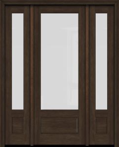 Mahogany 3/4 Lite 1 Panel Single Door, Sidelites|G7501-OG