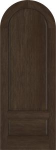 Mahogany Round Top 3/4 Round 2 Panel Solid Single Door|P7501-R-OG