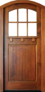 Craftsman Mahogany Linville 6 Lite Impact Single Door/Arch Top