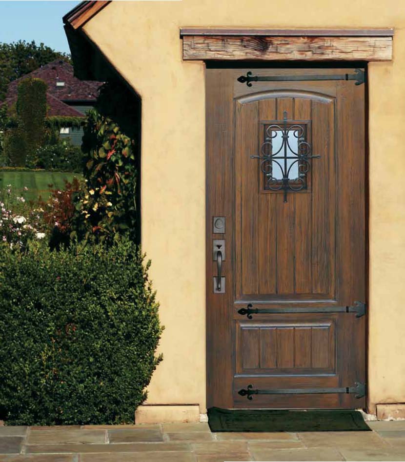 Solid Fiberglass Door With Distressed Finish
